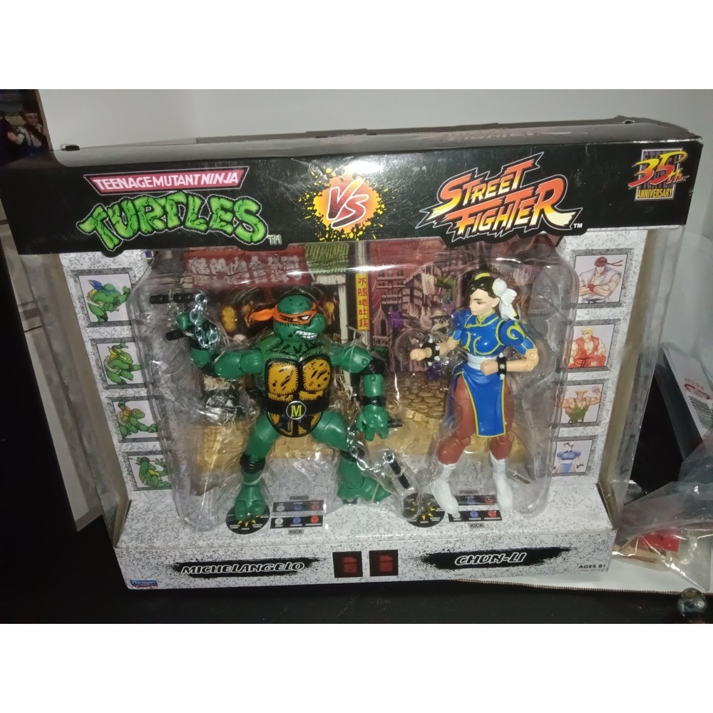 Teenage Mutant Ninja Turtles Vs. Street Fighter 2 Pack Michelangelo vs Chun-Li
